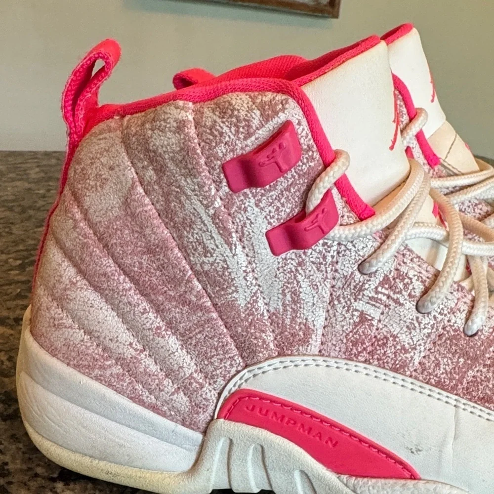 Jordan retro 12 Kids Sneakers in Pink and white 5Y or 7Womens